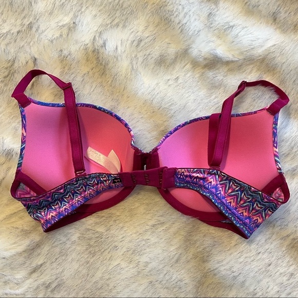 Victoria’s Secret Pink Magenta Tribal Print Wear Everywhere Push Up Bra 34C - Picture 4 of 5